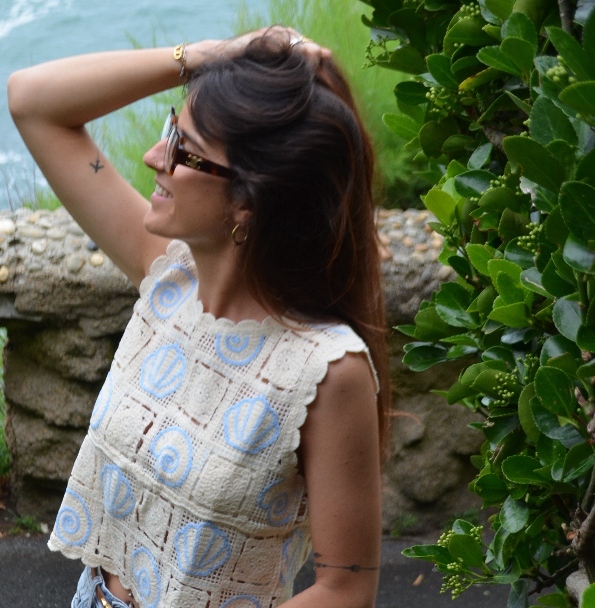 Top Crochet Bleu - ELLA