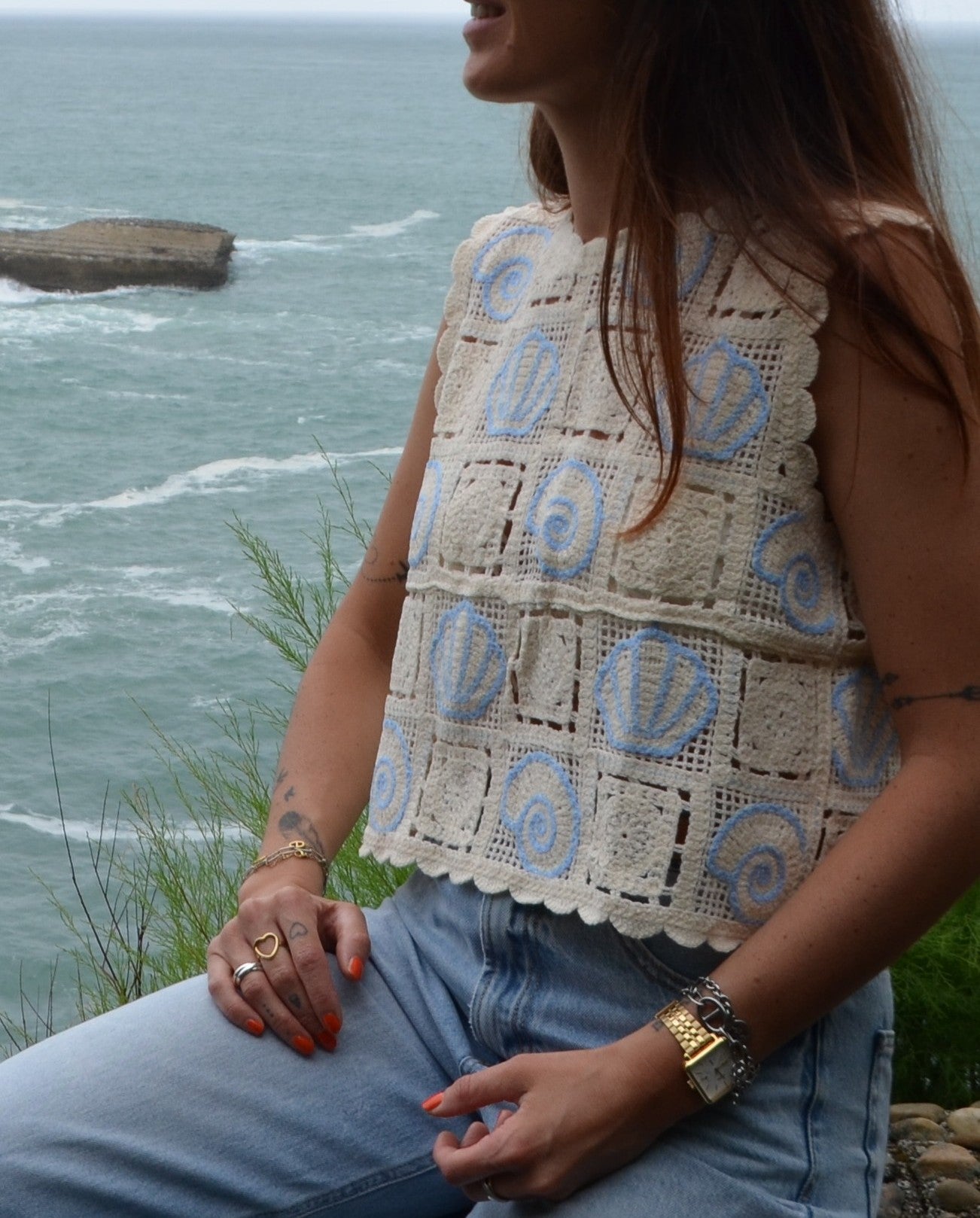 Top Crochet Bleu - ELLA