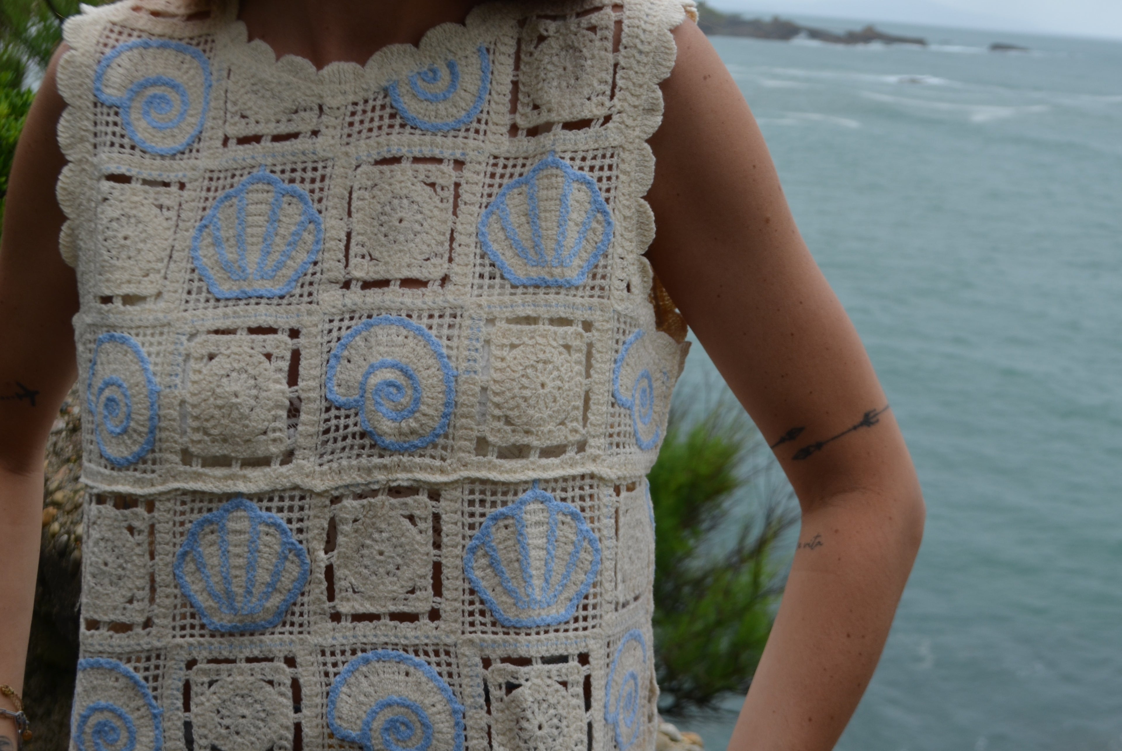 Top Crochet Bleu - ELLA