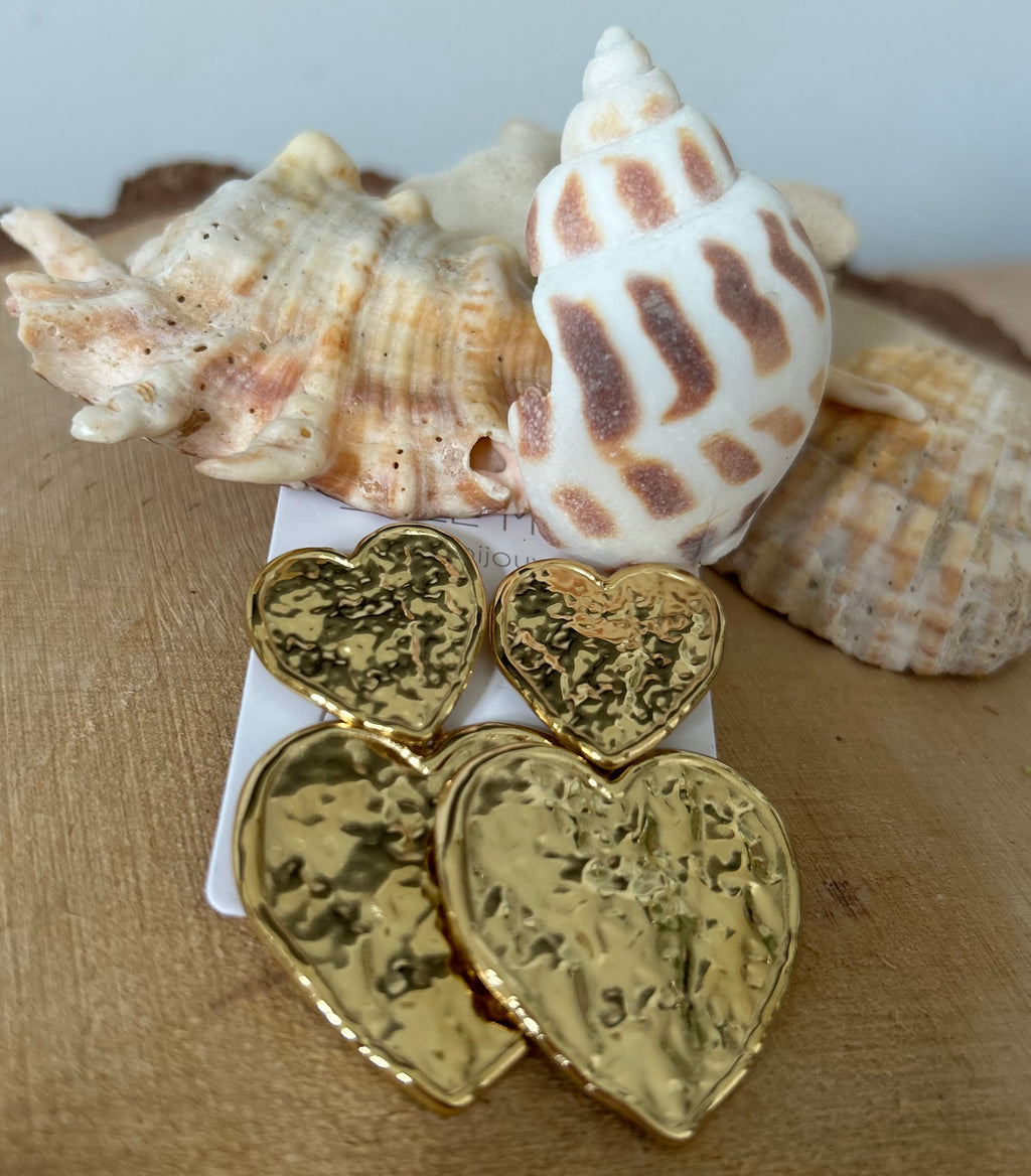 Boucles d'oreilles - DOUBLE COEUR