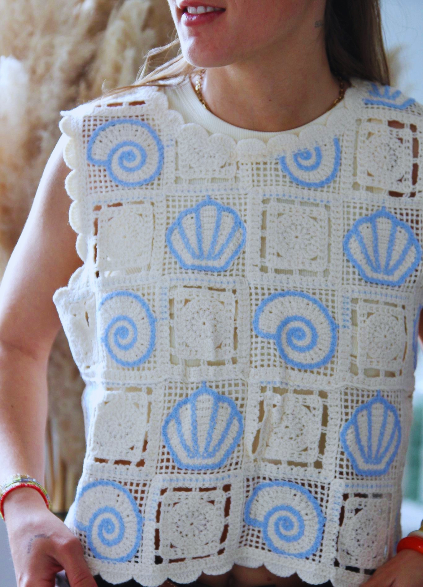 Top Crochet Bleu - ELLA