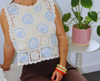 Top Crochet Bleu - ELLA